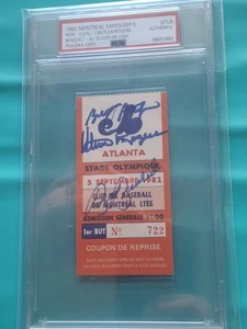 Montreal Expos Braves Sept. 5, 1982 Steve Rogers + 2 Signed Auto Ticket Stub PSA - Picture 1 of 2