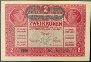 ÖSTERREICH PAPIERGELD 1917 - 2 KORONA BANKNOTE! - Bild 1 von 2