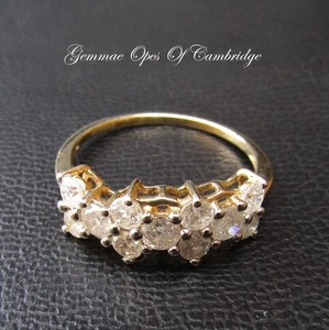 9k 9ct Gold Diamond Band Ring Size N 1.8g Hallmarked 0.77ct - Picture 1 of 10