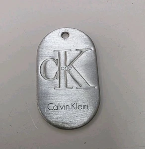 Calvin Klein CK One Metal Dog Tag Pendant – Brushed Silver – Promo Accessory – - Picture 1 of 3