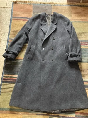 Giorgio Armani Men’s Long Black Wool Overcoat Sz 42 Reg, Italy. - Image 1 of 4