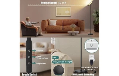 Floor Lamp, Upgraded 40W 4000LM Bright Torchiere LED Floor Lamps Living Room - Image 1 of 4