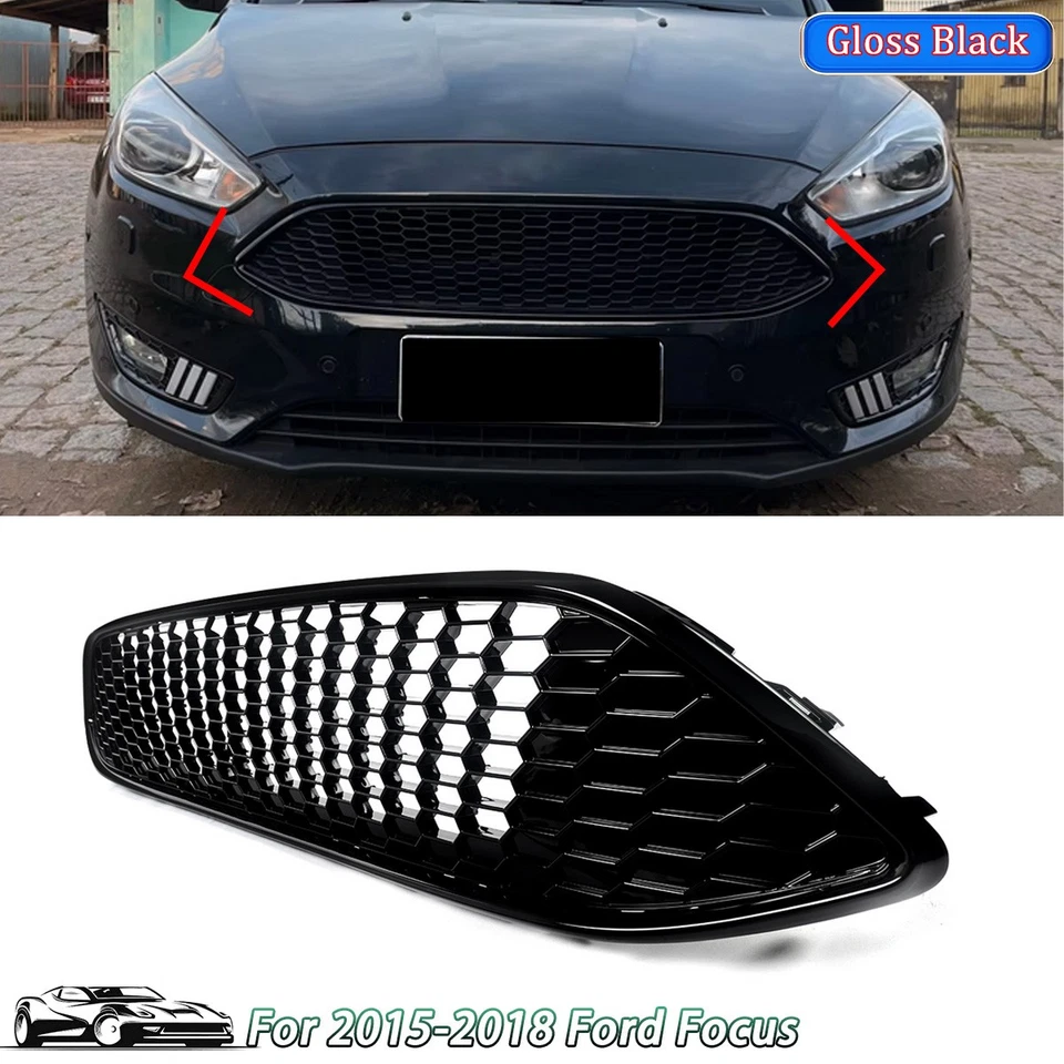 Black Front Bumper Mesh Grille Grill Fit For 2015-2018 Ford Focus S SE F1EZ8200B - Изображение 1 из 4