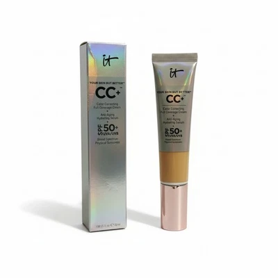 IT Cosmetics CC+ Creme FPS 50+ Leve Cobertura Total Antienvelhecimento 1,08 oz Novo - Imagem 1 de 4