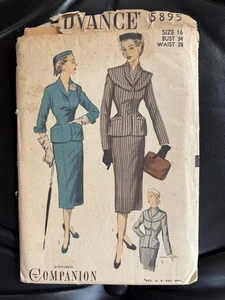 Advance Pattern 5895 Uncut Jackets & Skirt 16 1940s - Picture 1 of 2