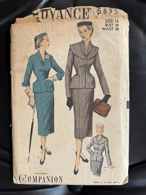 Advance Pattern 5895 Uncut Jackets & Skirt 16 1940s - Image 1 of 2