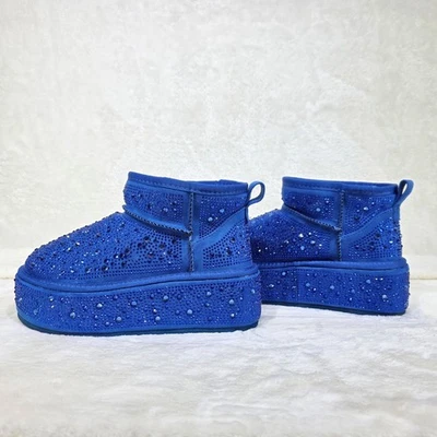Ego Flashy fx меха с подкладкой зимние ботинки на платформе ярко синий стразы - Изображение 1 из 4
