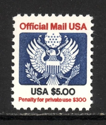 SCOTT O133 1983 $5 OFFICIAL ISSUE MNH OG VF! - Image 1 of 2