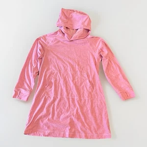 Hanna Andersson Size 6-7 Recycled Sunblock UV Hoodie Dress Begonia Pink - Picture 1 of 6