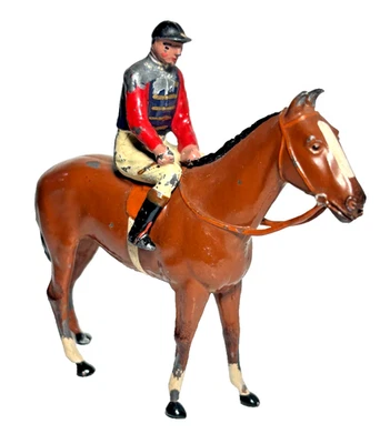 Vintage Pre War Lead Britains Racing Colours Horse and Jockey " H.M.The King " - Image 1 of 4