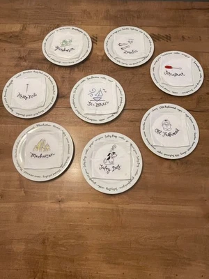 8 granero de cerámica, bar jerga, bebidas mixtas cóctel, platos de aperitivo y servilletas Foto 1 de 4