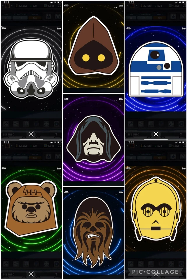 Topps Star Wars Digital Card Trader 7 Card Radial Galaxy Insert Set - Image 1 of 1