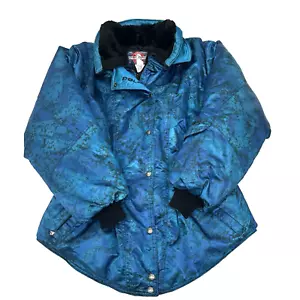 Polaris Vintage Women’s Snowmobile Medium Coat Jacket Insulated Blue Winter Warm - Picture 1 of 10