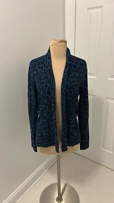 Cárdigan blanco + Warren cachemir estampado animal azul negro talla L Foto 1 de 4