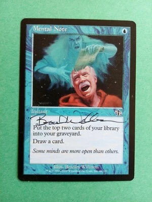 MTG Magic Mental Note Signed Artist Proof x1 Judgment Brad Williams - Image 1 of 2