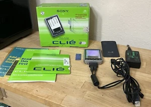 SONY CLIE PalmOS PEG-SJ20/USED STILL IN ORIGINAL BOX W/ALL ORIGINAL INSERTS - Photo 1 sur 10