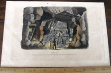 Antique Extracted Engraved Color Illustration LEAD/SILVER MINES CLAUSTHAL HARTZ
