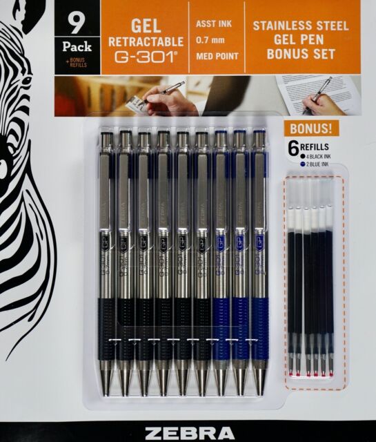 Zebra X10 Retractable Gel Pen, Medium Point 0.7mm Blue Barrel Blue