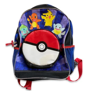 Pokemon 16" School Backpack Set Kids Travel Pikachu w/ Pokeball Lunch Bag Gift - Picture 1 of 4