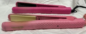 COLORFUL SEASONS 2 PC PACK FLAT IRON - (HOT PINK/LT PINK) GENTLY USED - Picture 1 of 2