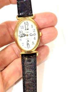 ~ nice Collezio Women's Watch MOP Dial Gold Tone leather Band New Battery JAPAN - Picture 1 of 9