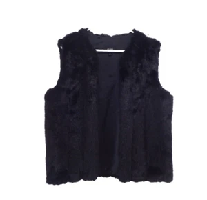 Dean Basso Vest Womens Medium Faux Fur Open Lined - Picture 1 of 10