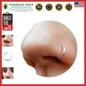 Delicate Clip-On Nose Ring 20g - Comfortable Adjustable Design - Gift Ready - Picture 1 of 9