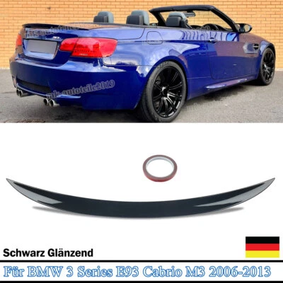 SCHWARZ Lackiert für BMW E93 M Performance Style Spoiler 3er Heckspoiler Lippe - Bild 1 von 4