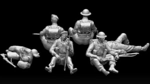 Maßstab 1:35 WwII Resting British Army Group 6 Figuren Modell Resin gedruckt - Bild 1 von 1