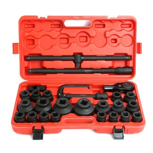 Juegos de enchufes de impacto de accionamiento de 27 piezas 3/4" surtido de enchufes poco profundos métricas 21 mm a 65 mm - Imagen 1 de 6