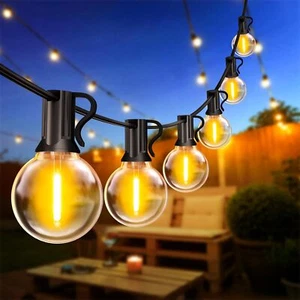 15-30m Festoon Outdoor String Lights Garden LED Bulbs Mains Powered Connectable - Picture 1 of 19