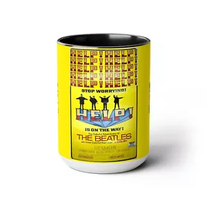 Taza de café original ""Help 1965" de The Beatles: taza de té de café - cerámica 15 oz - Imagen 1 de 17