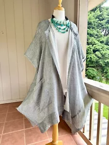 NEU O/S Dress To Kill Dress2Kill Jane Mohr grau leicht Baumwolle Topper Jacke Tunika - Bild 1 von 11