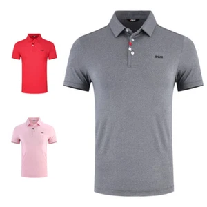 PGM Golf Clothing Men's Summer Breathable Clothes Short-Sleeved T-Shirt - Picture 1 of 11