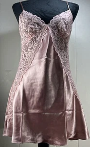 In Bloom by Jonquil Pink Lacey Sheer Camisole Sleepwear Cami Womens Medium - Picture 1 of 17