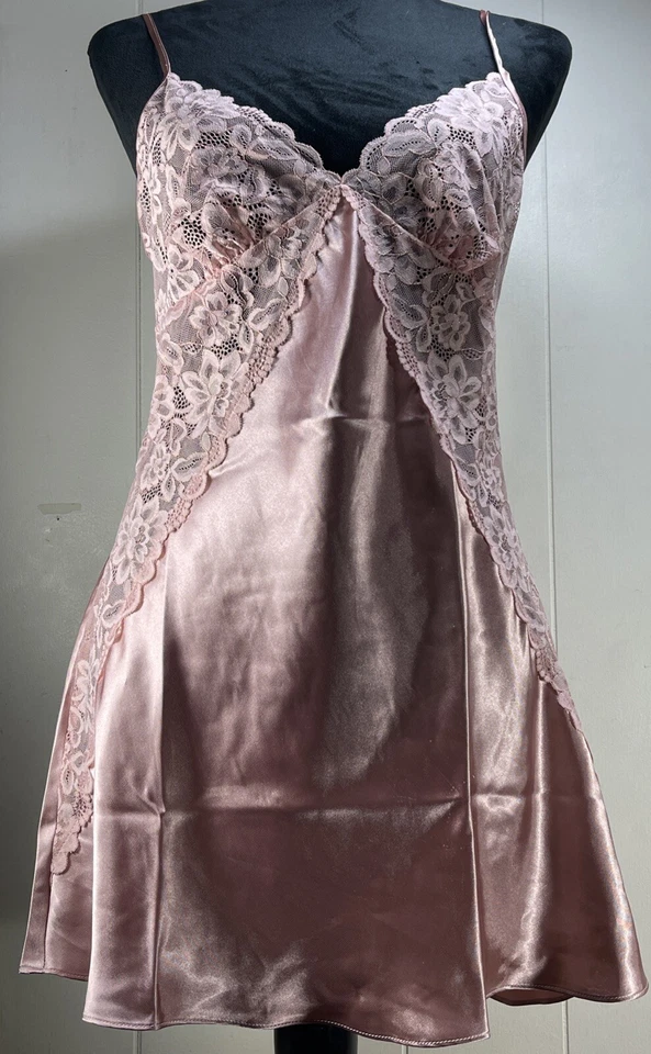 In Bloom by Jonquil Pink Lacey Sheer Camisole Sleepwear Cami Womens Medium - Image 1 of 4