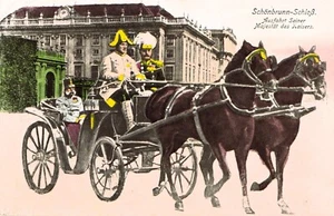 AK Ansichtskarte Schönnbrunn-Schloß Wien post.gel. 12.06.1914 Ausfahrt Seiner Ma - Bild 1 von 2
