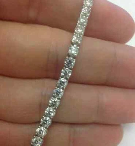 D/VS 7Ct TW Round Lab Grown Diamond Women's Tennis Bracelet 14K White Gold 7" - Picture 1 of 2
