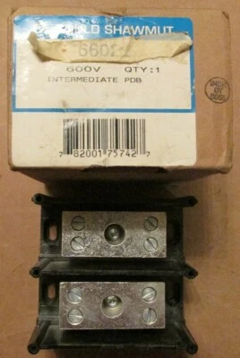 NEW NOS Gould Shawmut 66022 Power Distribution Block 2 Pole 600 Volts - Image 1 of 4
