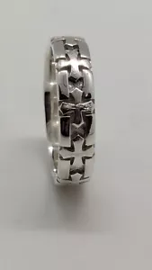 Celtic Sideways Cross Christian Ring 925 Sterling Silver Band size 10.5 - Picture 1 of 6