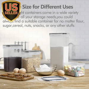 Airtight Food Storage Containers with Lids, 8 PCS Plastic Storage Canisters f... - Picture 1 of 7