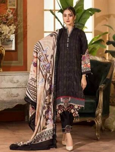 3 Piece Stitched Midnight Embroidered Linen Suit KLE-15010 - Picture 1 of 6