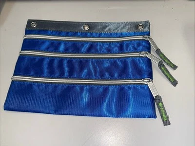 Bolsa para lápices Case-It con cremallera triple-carpeta estándar de 3 anillos azul/púrpura sin usar Foto 1 de 4