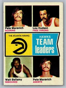 1974-75 Topps - Pete Maravich, Walt Bellamy, Lou Hudson #81 - HOF EX - Bild 1 von 2