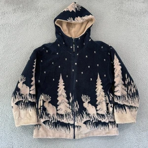 Giacca Denali vintage donna piccola invernale alce sherpa reversibile pile con cappuccio - Foto 1 di 11