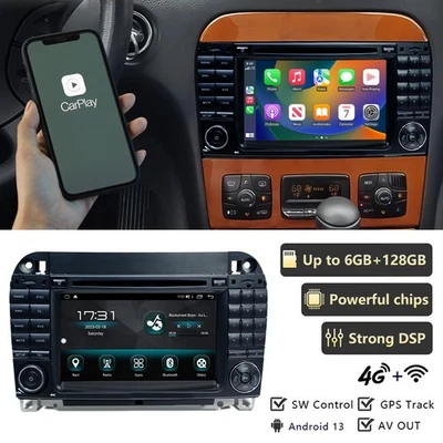 Android 13 Car Stereo Radio for Mercedes-Benz S-Class W220 GPS Navi S320 S430 - Image 1 of 4