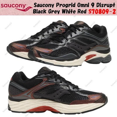 Saucony Progrid Omni 9 Disrupt Negro Gris Blanco Rojo S70809-2 Hombres Talla - Imagen 1 de 4