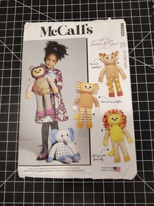 McCall's M8333 IMPARA A CUCIRE peluche orso, elefante, scimmia, giraffa, leone NON TAGLIATO - Foto 1 di 2