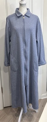 Abrigo largo KAREN NEUBURGER cremallera frontal M polar felpa salón acogedor azul Foto 1 de 4