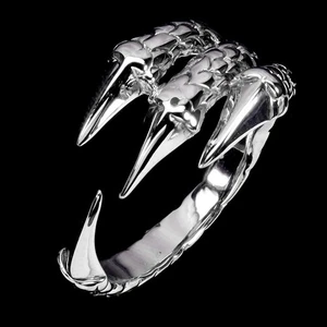 925 Sterling Silver Ring Dragon Claw Jewelry Size 6 - Picture 1 of 13